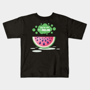 'You're One In A Melon' Hilarous Watermelon Pun Kids T-Shirt